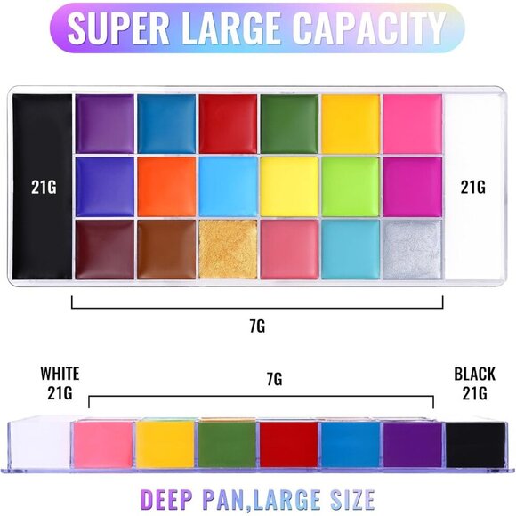 🆕Kids Face Body Paint Oil Palette Professional Flash Toxic Safe Tattoo Makeup - Picture 7 of 7